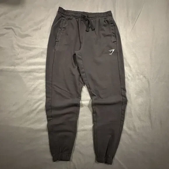 Gymshark Joggers Mens M Black Tapered Ankle Athletic Sweatpants Gym Training