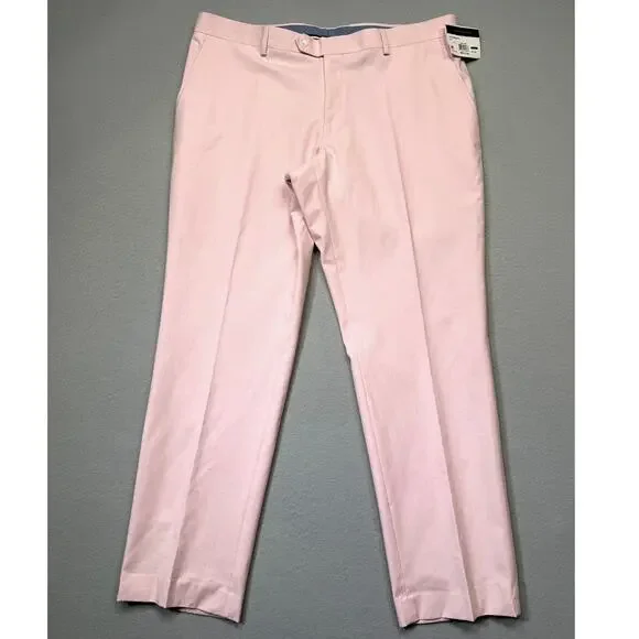 Tommy Hilfiger Men's Modern-Fit Stretch Suit Pants LT Pink 38x30 Retail $135.00