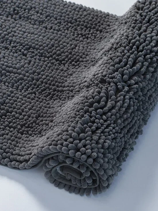 Chenille Bath Rug - New Original Packaging - 17x24 inches - Dark Grey