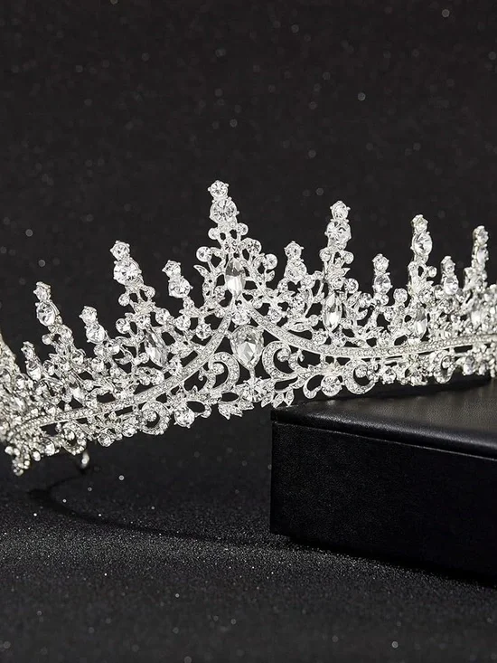 Crystal Bridal Tiara Crown in Silver