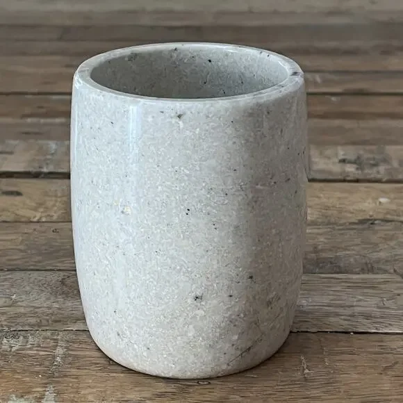 Soapstone Speckled Stone Cup Toothbrush Holder 3.75