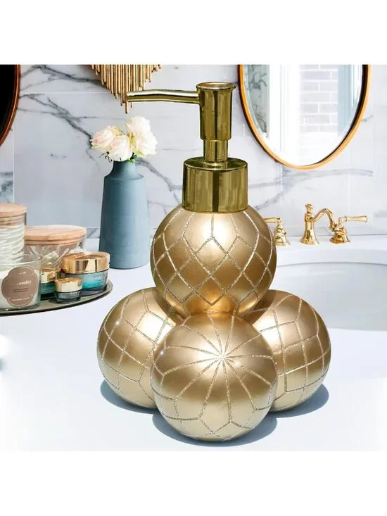 Elegant Resin Soap Dispenser Pump for Bathroom & Kitchen - Holiday Decor with 4