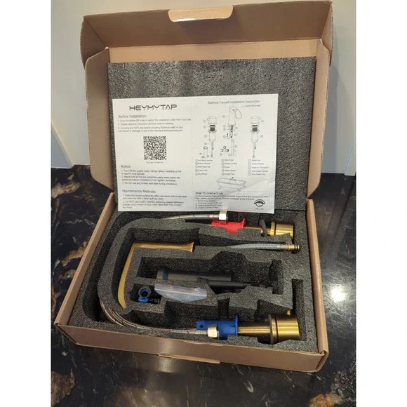 HEYMYTAP Roman Bathtub Faucet Set 2 Handle Brushed Gold Tub Faucet