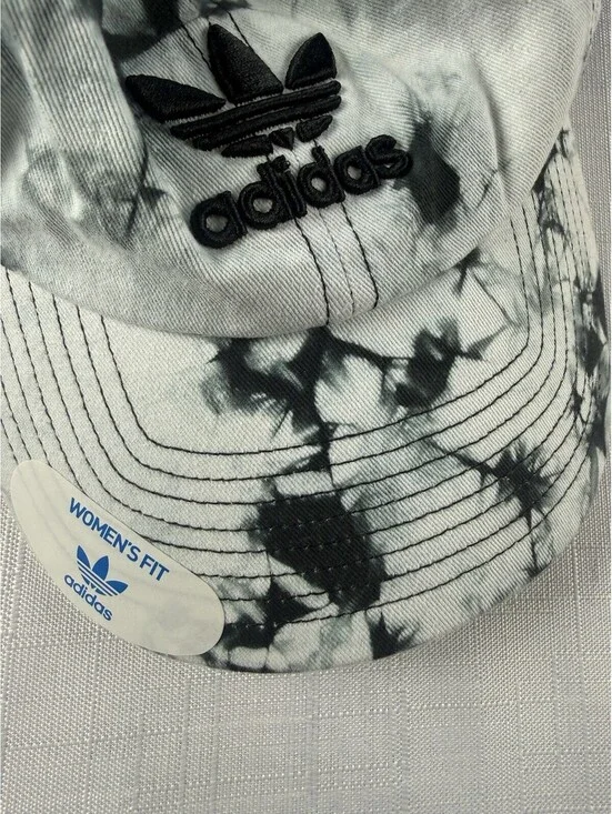 Adidas Originals Tie Dye Trefoil Strapback Hat Cap Black White Women’s OSFA NWT