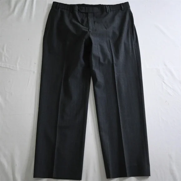 Brooks Brothers 36x29 Gray Striped Flat Front 346 Stretch Wool Mens Dress‎ Pants