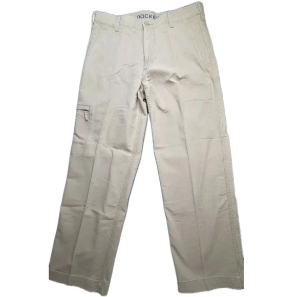 Dockers D3 Cargo Pants Mens 34x30 Classic Fit Khaki Utility Casual Dadcore