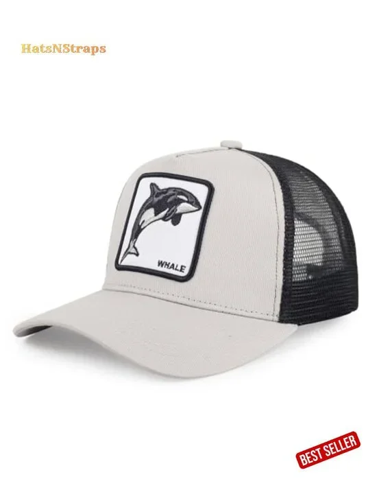 Animal Embroidered Mesh Trucker Hat Adjustable Snapback Unisex Baseball Cap