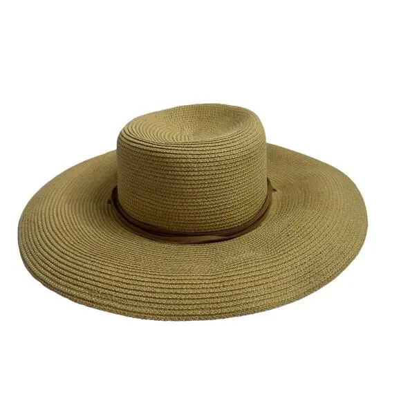 SLOGGERS Tan Braided Womens Sun Hat UPF 50+ Size: 57-58cm Brown Wide Brim