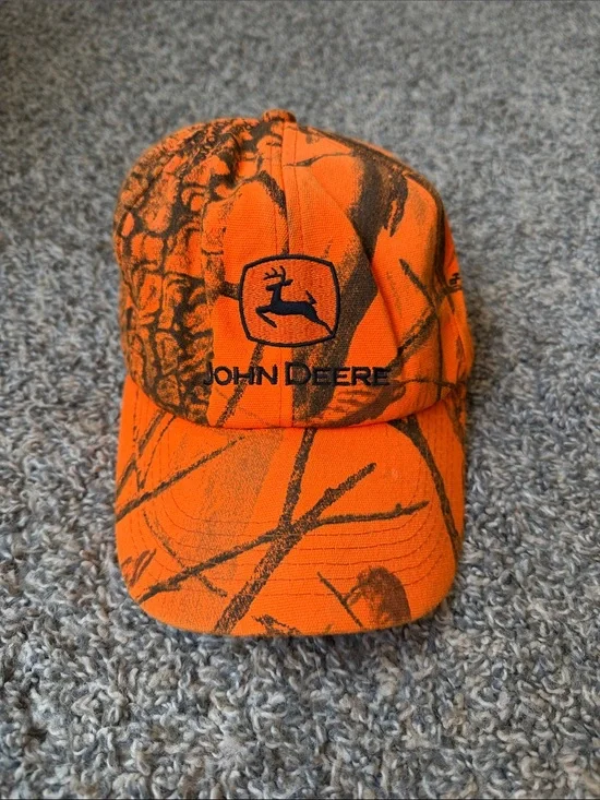 John Deere Orange Camo Baseball Cap
