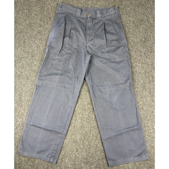 Dockers Classic Fit Pleated Chinos Mens 33x32 Navy Blue Cotton Twill Pants