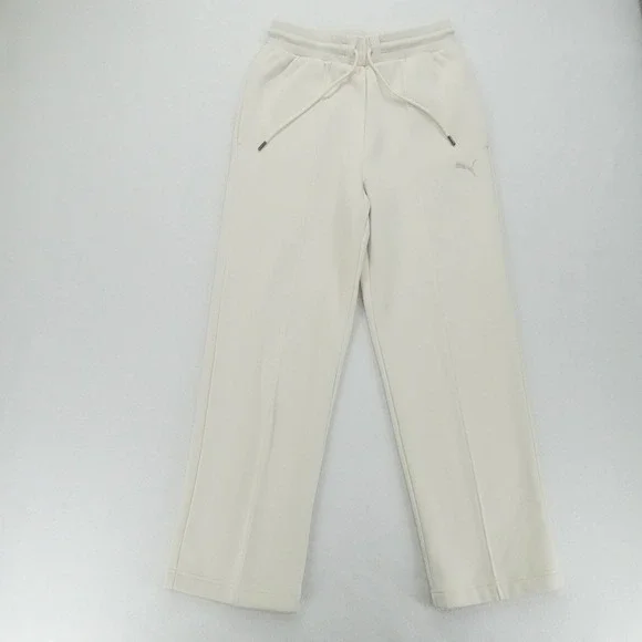 Puma Sweatpants Mens S Cream Relaxed Fit Pintuck Casual Outdoor Lounge