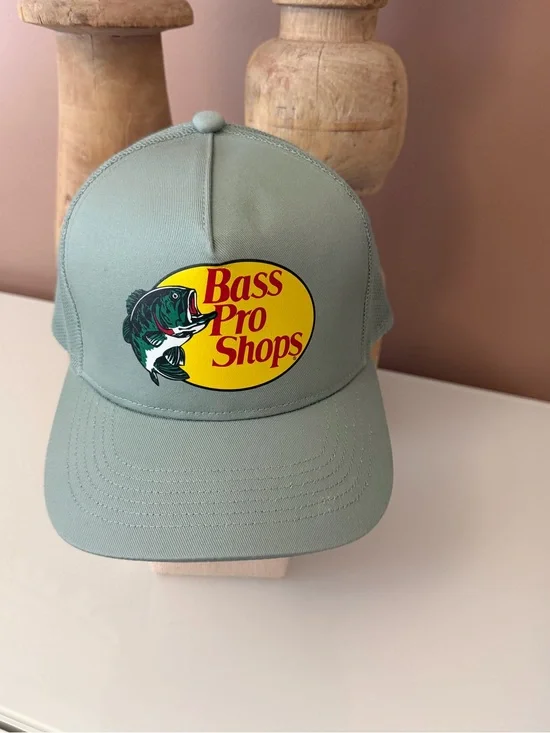 Bass Pro Shops Sage Green Patch Logo Trucker Hat