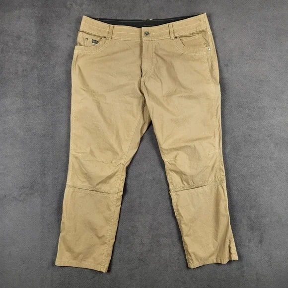 KUHL Radikl Pants Mens 40x30 Khaki Tan Hiking Workwear Stretch Articulated Knee