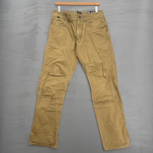 Kuhl Rydr Pants Tan Articulated Knee Cotton Blend Hiking Thick 31 x 32