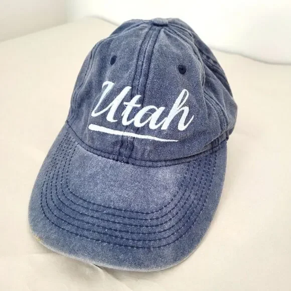 Utah Distressed Trucker Hat Vintage Style Retro Clean Girl Casual Baseball Cap