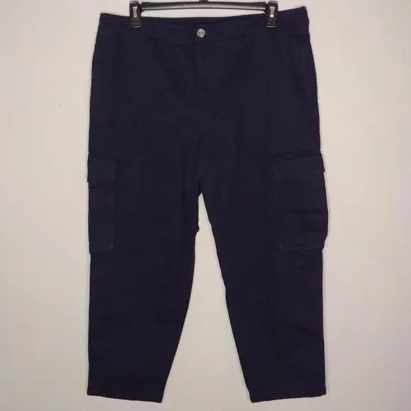 NWT Armani Exchange Men's Navy/Oversized Pleated Cargo Pants Size 38