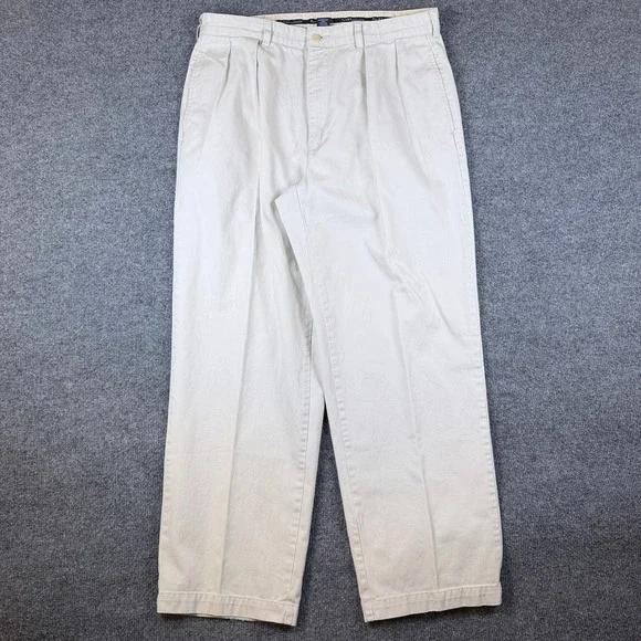 Vintage Polo Ralph Lauren Andrew Pants Mens 34x30 Beige Pleated Chino 90s