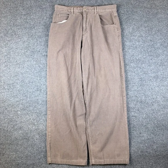 Vintage Anchor Blue Beyond Baggy Corduroy Pants Mens 34x30 Brown Wide Leg Y2K