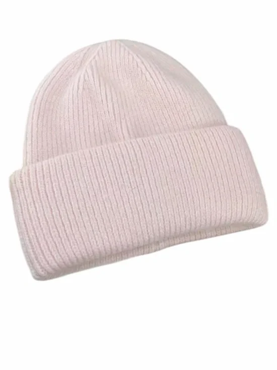 Soft Pink Ribbed Knit Beanie New Without Tags