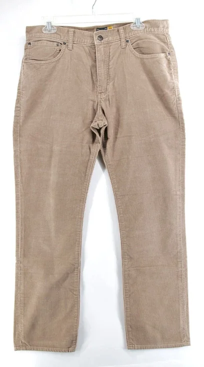 J. Crew 484 Slim Fit Corduroy Pants Mens 33 X 30 Khaki Tan 100% Cotton