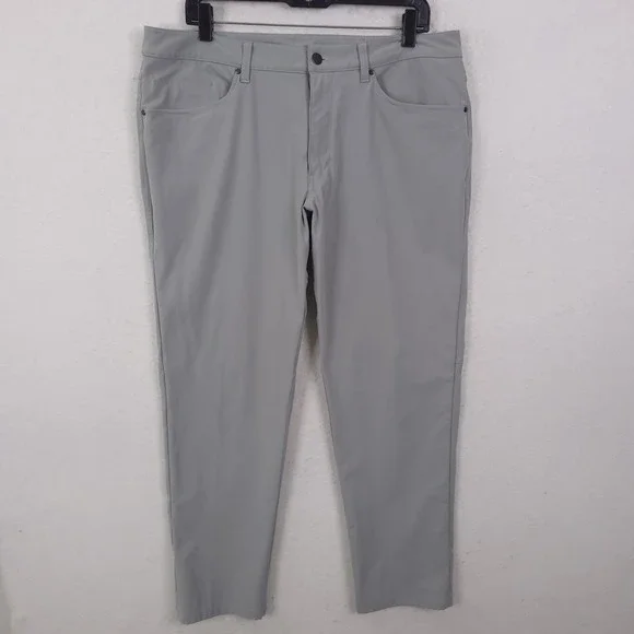 Lululemon ABC Pant Slim Mens 36x28 Grey Warpstreme Technical Golf Commuter
