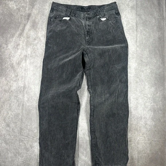 Axis LA Mens Black Corduroy Pants 36x32 Straight Leg 100% Cotton 5-Pocket Design