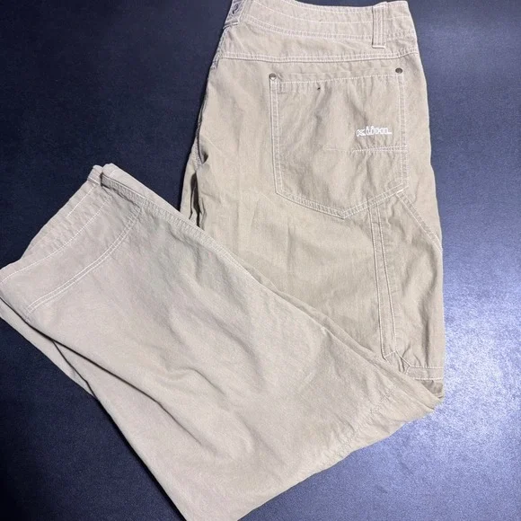 Kuhl Hiking Pants‎ Mens 38x32 Khaki Tan Solid Outdoor Utility Cargo Trousers