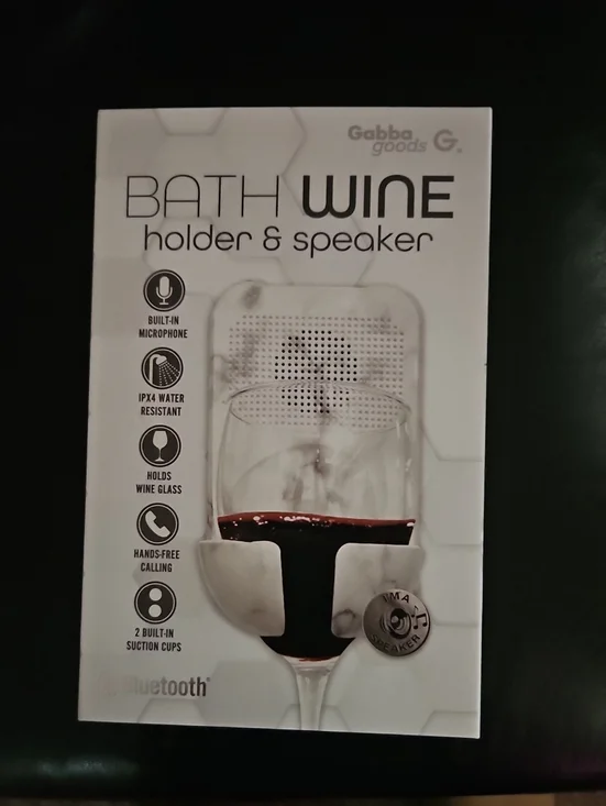 Bluetooth Bath Wine Holder & Speaker - White
