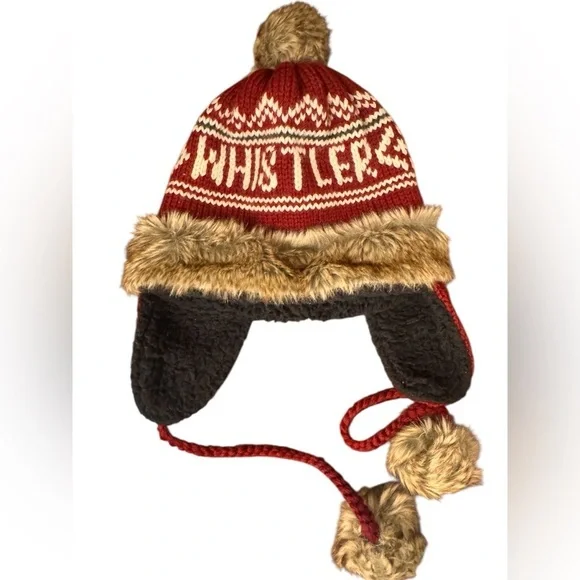 Knitted DeLux Trapper Hat With Faux Fur & Patterned Design Women's One Size
