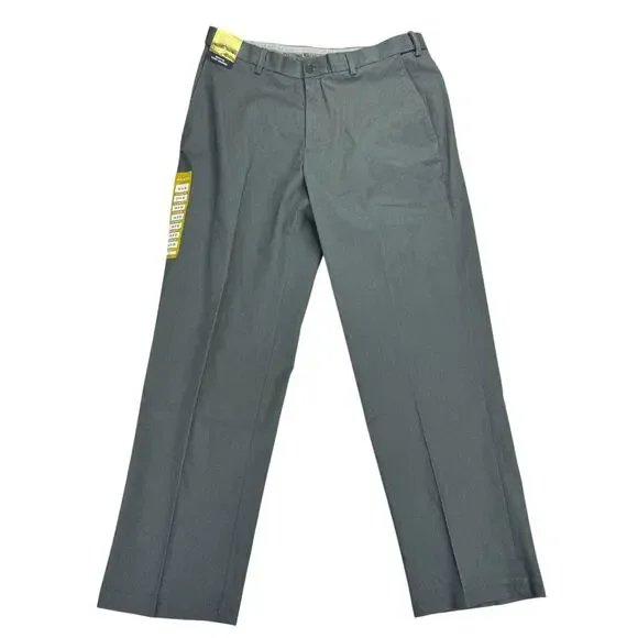 Haggar Mens Premium Iron Free Classic Fit Dress Pants Charcoal Gray 34x30