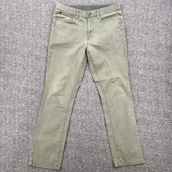 English Laundry Mens 5-Pocket Straight Leg 32 Pants Olive Green‎ Stretch Chino
