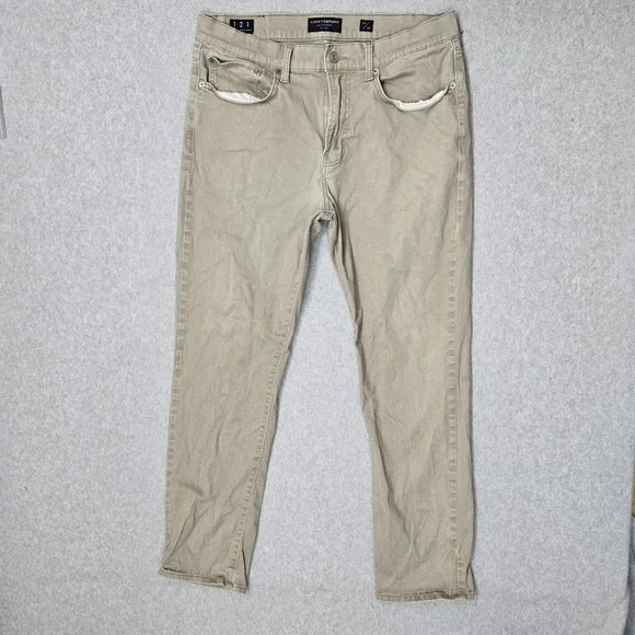 Lucky Brand Men Pants 34X30 Khaki Khakis 121 Slim Straight Button 28