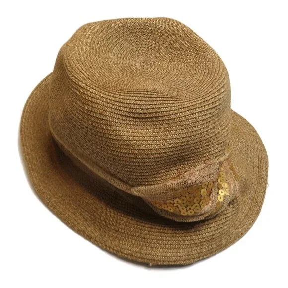 Small‎ Brim Shiny Hat Tall Brown Bucket