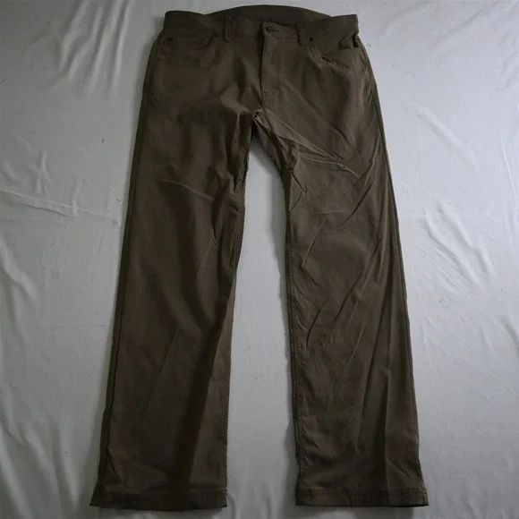 prAna 38x32 Brown‎ Performance M4BN34312 Brion Stretch Slim Mens Outdoor Pants