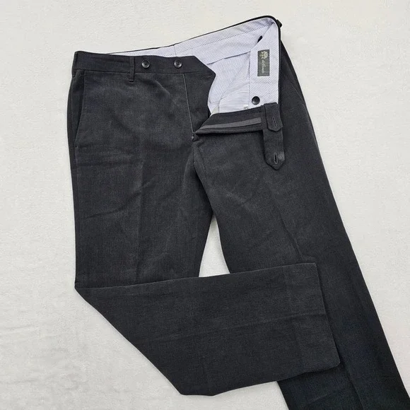De Corato Trousers Mens 50 34x29 Charcoal Grey Cotton Tailored Italy Sartorial