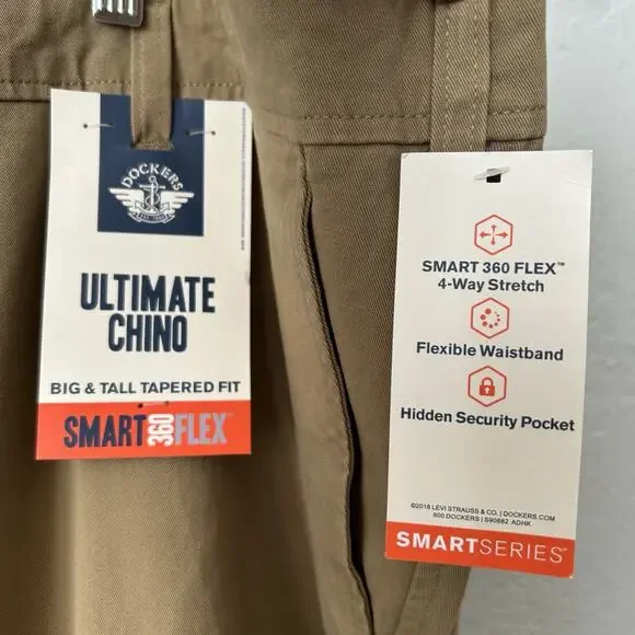 Dockers Ultimate Chino Pant 50x30 B&T Tapered Fit Smart 360 Flex NWT $66