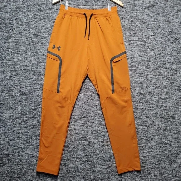 Under Armour 1373864 Hybrid Cargo Pants Mens Medium M Orange Joggers Athletic