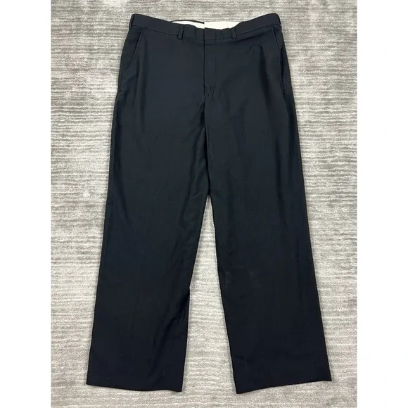 Savile Row Dress‎ Pants Mens 36x29 Blue Polyester Wool Career Casual