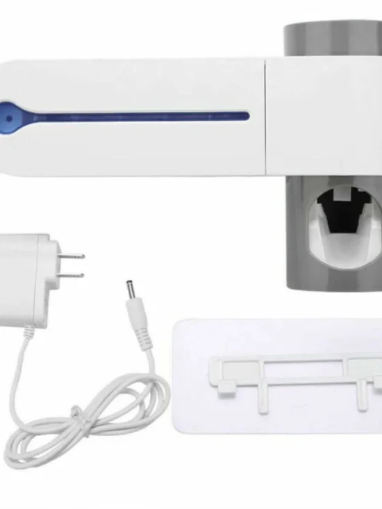 Brand New!!! 3 in 1 Toothbrush Holder UV Light Cleaner Wall Toothpaste Dispenser