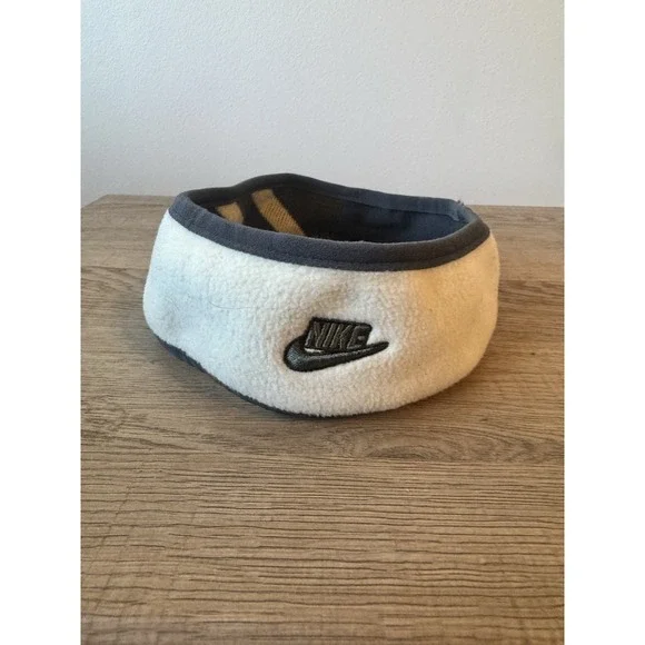 Nike Headband Womens Fleece Gray Black Running Outdoor Cold‎ Weather Reversible
