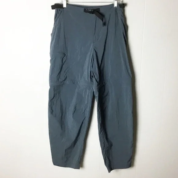 REI Men's Cargo Convertible Pants Belted Nylon Hiking Trail Gray Size L Gray