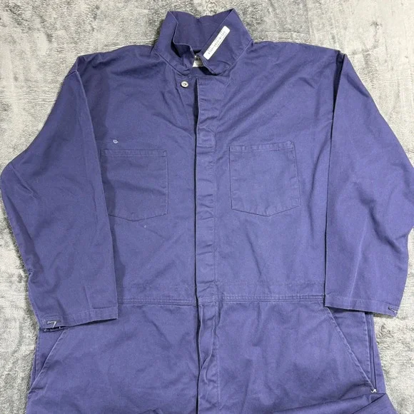 GCA Work Coveralls Mens 58-RG‎ Navy Blue Cotton Twill Industrial Utility Suit
