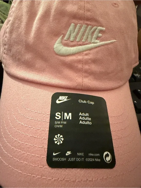 Nike Pink Baseball Cap with Move To Zero Tag