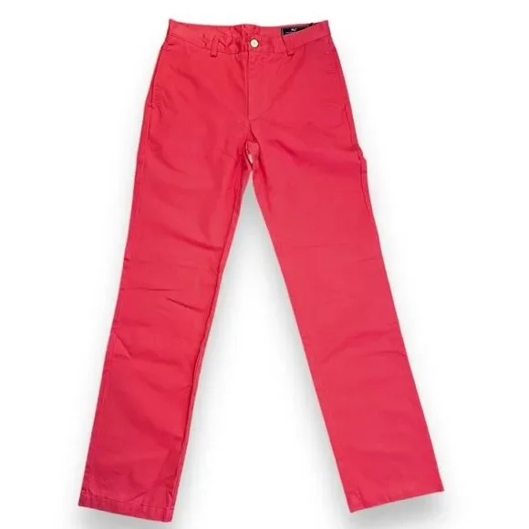 Vineyard Vines Classic Fit Club Pants Pink Cotton Lightweight Straight Leg 30x34
