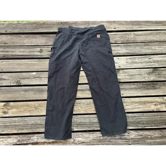Carhartt Pants Mens 46x34 Black Dungaree Fit B11 Utility Work Carpenter Cotton