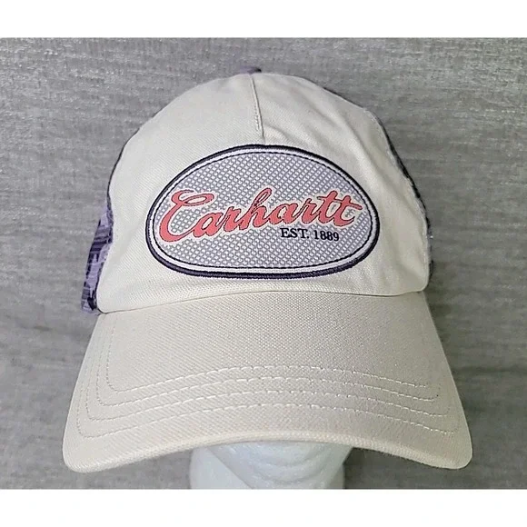Carhartt Patch‎ Purple Camo Mesh Hat Cap Women's SnapBack Adjustable Logo