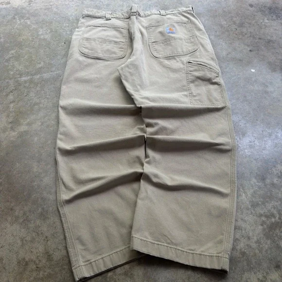 Vintage 2000s Carhartt Workwear Pants Baggy Carpenter Canvas Tan 36x30 (d8)
