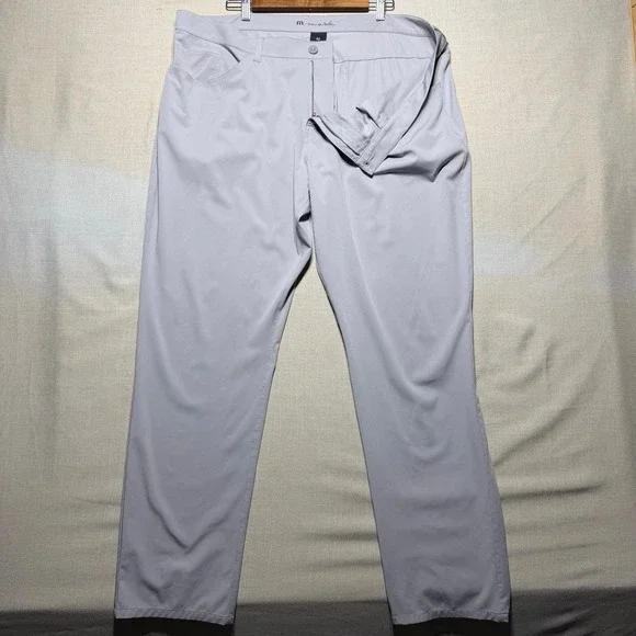 TravisMathew Pants Men 42x32 Gray Straight Alta Cresta Golf Performance Stretch