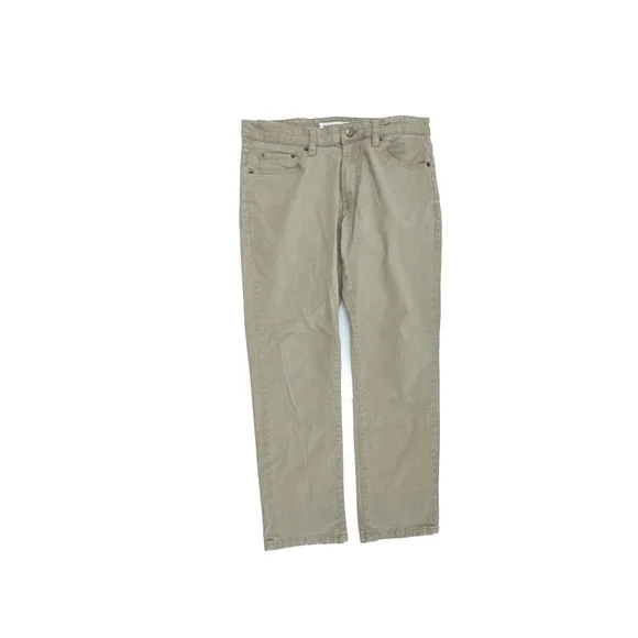 Amazon Essentials Twill Pants Mens 32x28 Beige Slim Fit 5-Pocket Chino Trousers