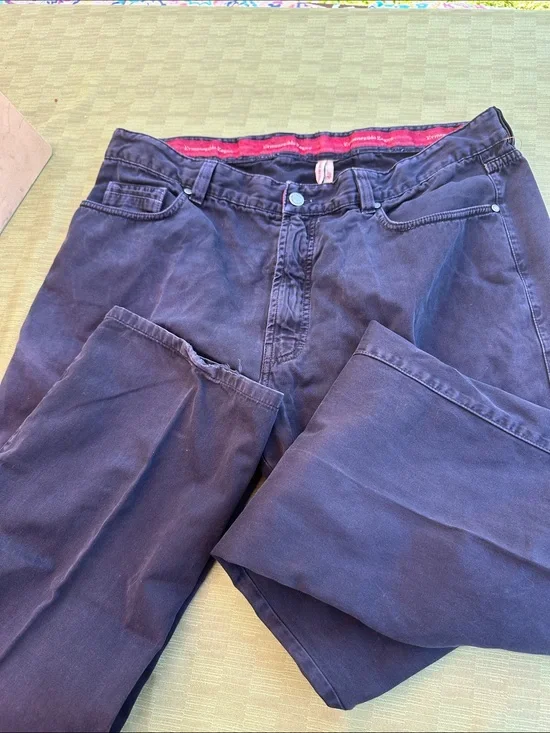 Ermenegildo Zegna Navy Blue Cotton Chinos